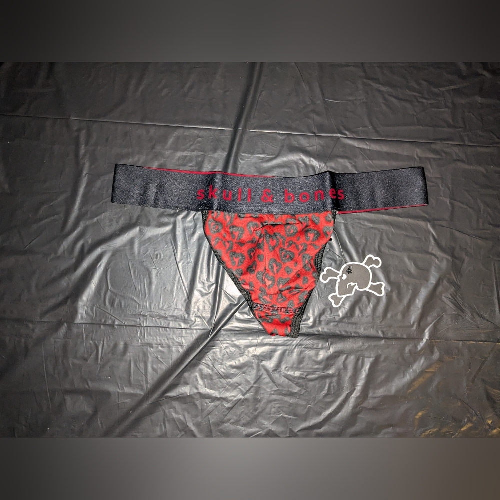 Skull and Bones Men's Red Animal Print Thong underwear Size L
